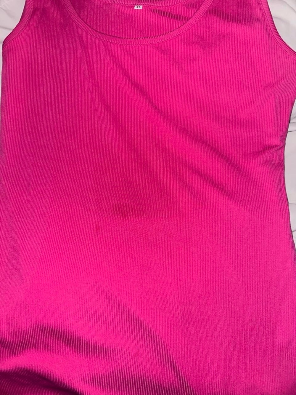 Women’s Fitted Tank Dress - Hot Pink - Picture 3 of 4